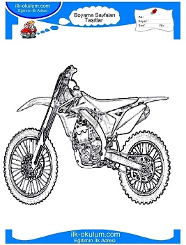 Çocuklar İçin Motor Boyama Sayfaları 